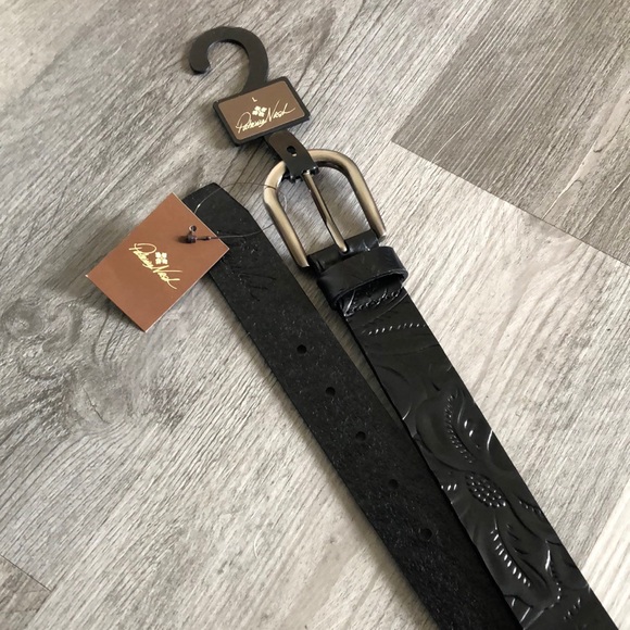 Patricia Nash Vietri Tooled Floral Black Leather Belt Size L NWT - Picture 8 of 16